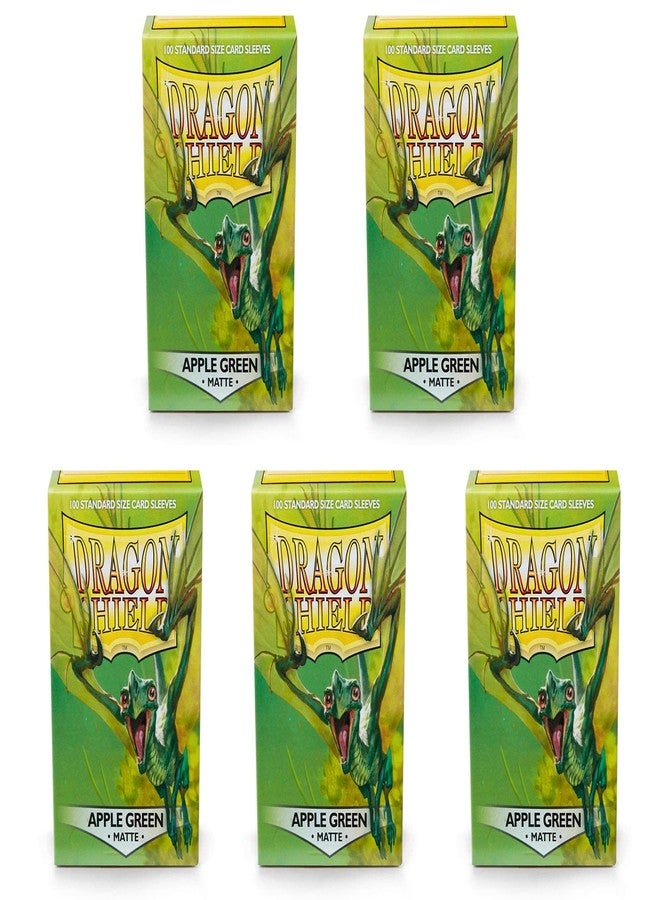 dragon shield 5 Packs Dragon Shield Matte Apple Green Standard Size 100 ct Card Sleeves Value Bundle! - Image 2